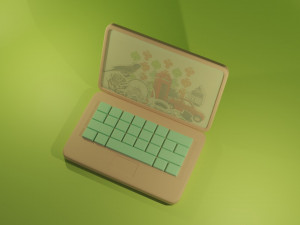 Low Poly Cartoon Laptop 01 3D Model