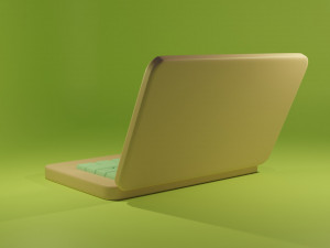 Low Poly Cartoon Laptop 01 3D Model