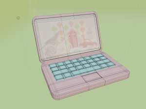 Low Poly Cartoon Laptop 01 3D Model