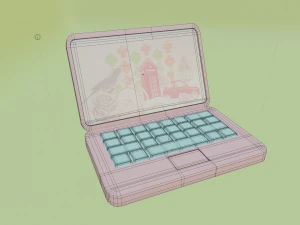 Low Poly Cartoon Laptop 01 3D Model