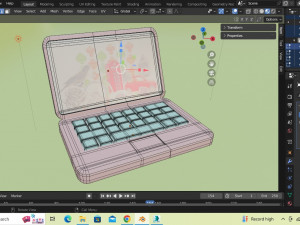 Low Poly Cartoon Laptop 01 3D Model