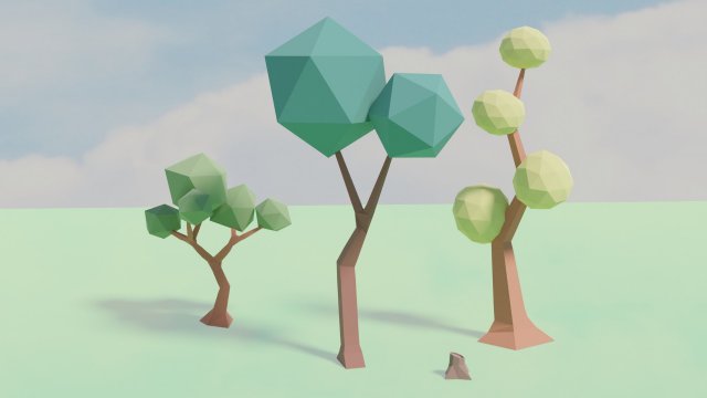 Low poly Trees 01 3D Model .c4d .max .obj .3ds .fbx .stl .blend