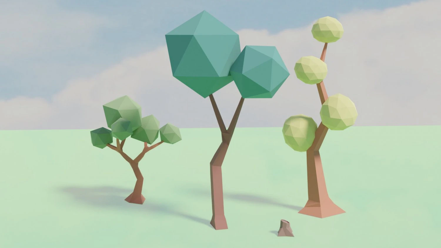 Low poly Trees 01 3D Model .c4d .max .obj .3ds .fbx .stl .blend 
