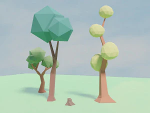 Low poly Trees 01 3D Model