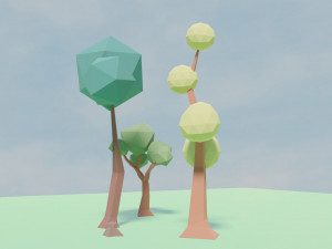 Low poly Trees 01 3D Model