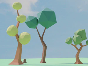 Low poly Trees 01 3D Model