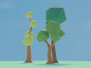 Low poly Trees 01 3D Model