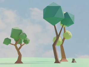 Low poly Trees 01 3D Model