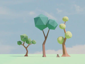 Low poly Trees 01 3D Model