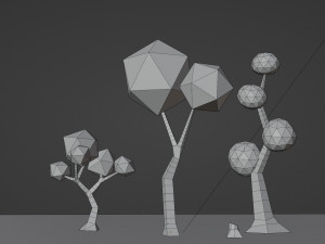 Low poly Trees 01 3D Model