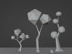 Low poly Trees 01 3D Model