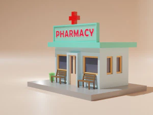 Low Poly Cartoon Building - 0068 3D Model
