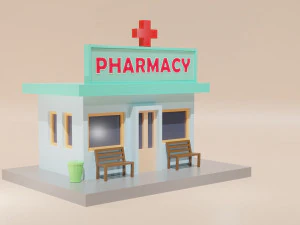 Low Poly Cartoon Building - 0068 3D Model