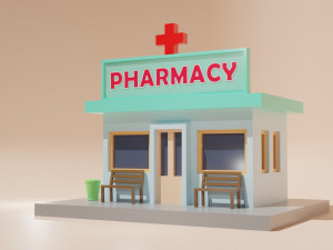 Low Poly Cartoon Building - 0068 Modelo 3D