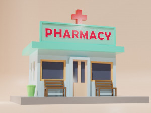 Low Poly Cartoon Building - 0068 Modelo 3D