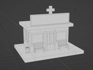 Low Poly Cartoon Building - 0068 3D Model