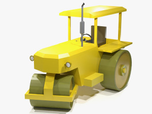 Old Road Roller - 0067 3D Model