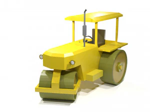 Old Road Roller - 0067 3D Model