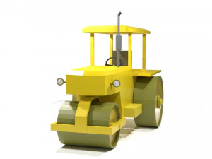 Old Road Roller - 0067 3D Model