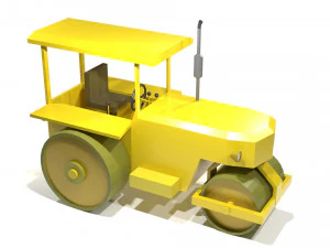Old Road Roller - 0067 3D Model