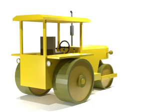 Old Road Roller - 0067 3D Model