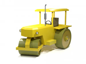 Old Road Roller - 0067 3D Model