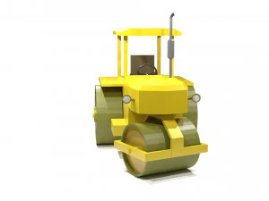Old Road Roller - 0067 3D Model
