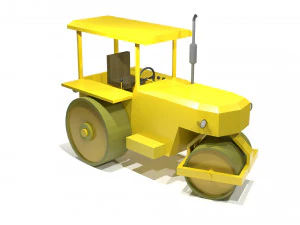 Old Road Roller - 0067 3D Model