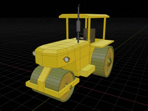 Old Road Roller - 0067 3D Model