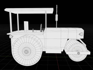 Old Road Roller - 0067 3D Model