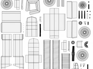 Old Road Roller - 0067 3D Model