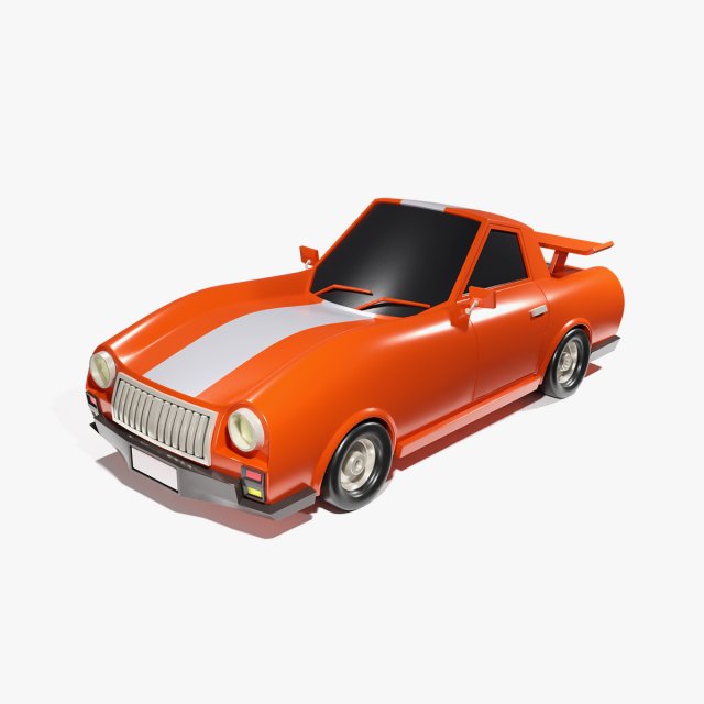 Low Poly Car 02 3D Model .c4d .max .obj .3ds .fbx .stl .blend 