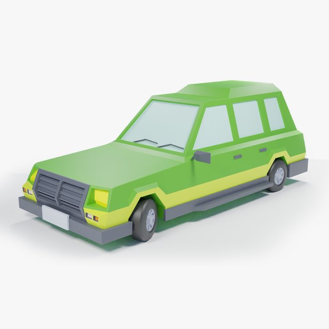 Low Poly Jeep 01 Modello 3D .c4d .max .obj .3ds .fbx .stl .blend 