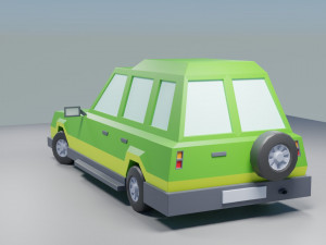 Low Poly Jeep 01 Modello 3D