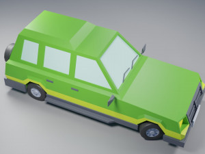 Low Poly Jeep 01 Modello 3D