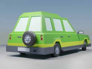 Low Poly Jeep 01 Modello 3D