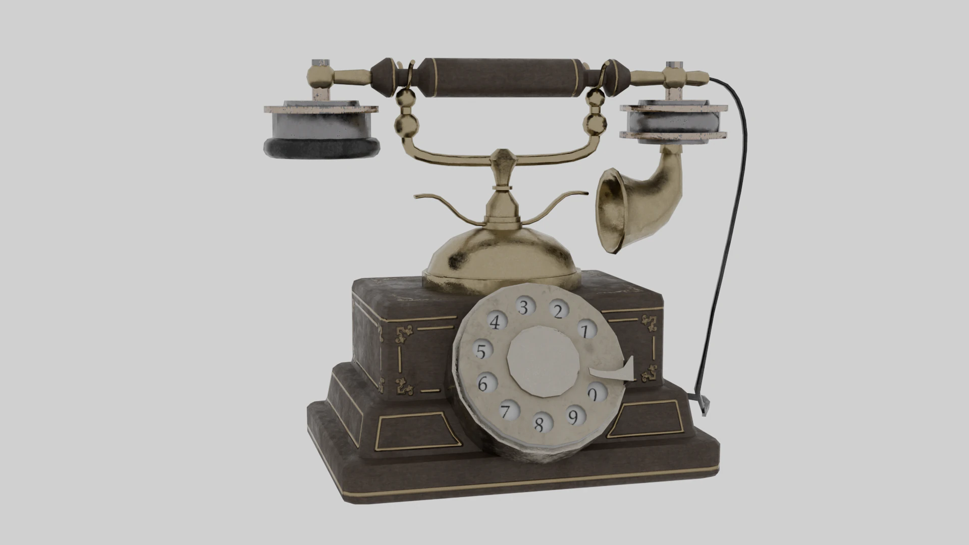 Vintage Telephone 3D Model .c4d .max .obj .3ds .fbx .stl .blend 