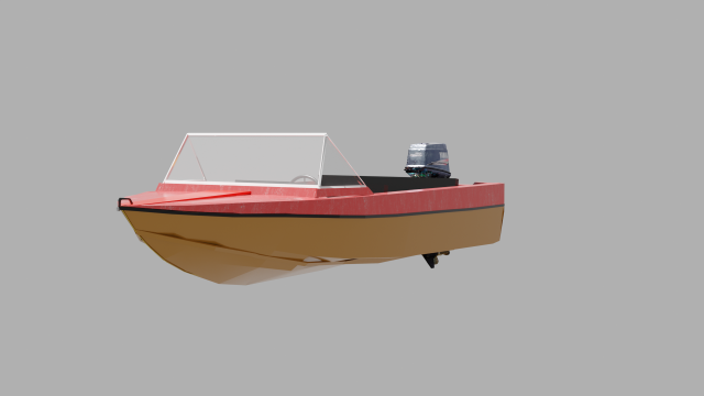 Motor boat Crimea 3D Model .c4d .max .obj .3ds .fbx .stl .blend 