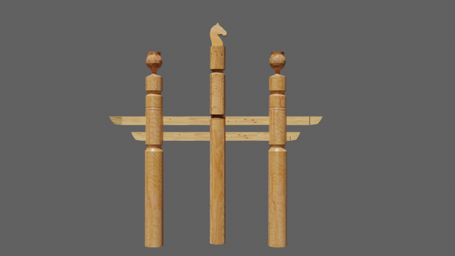 Yakut hitching post serge 3D Модель .c4d .max .obj .3ds .fbx .stl .blend 