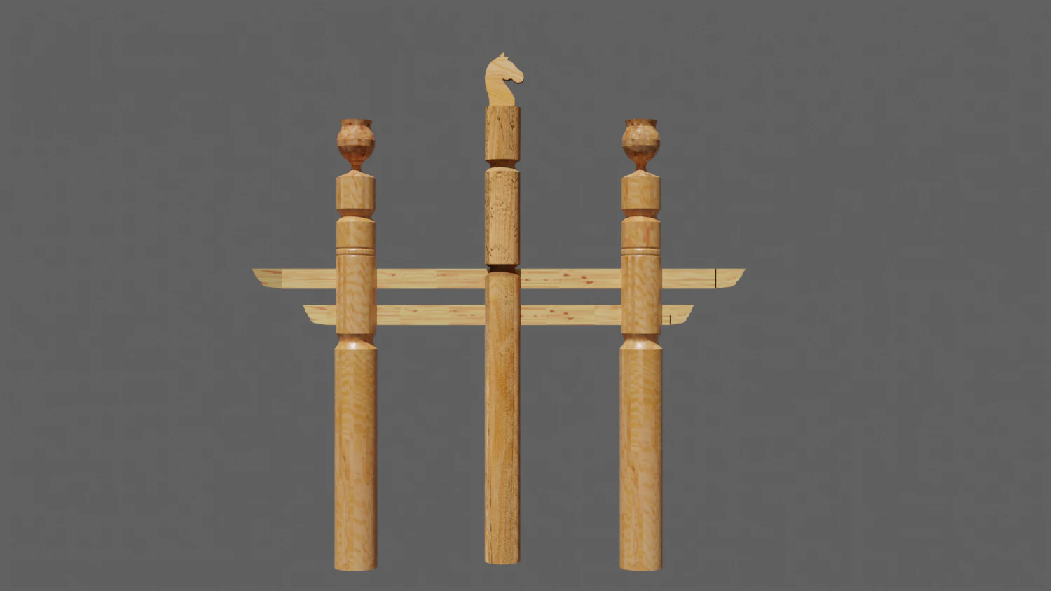 Yakut hitching post serge 3D Model .c4d .max .obj .3ds .fbx .stl .blend 