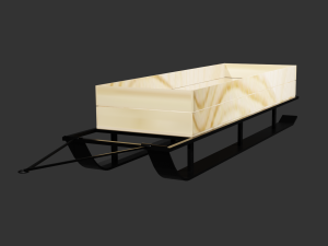 Snowmobile sled Modello 3D