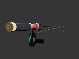 Fishing rod for winter fishing 3D-Modell
