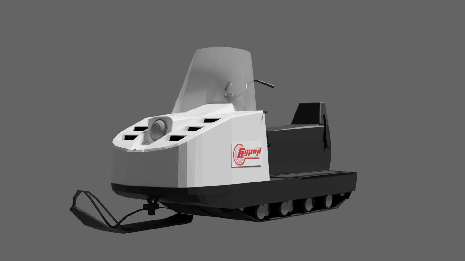 Snowmobile Buran A 3D Model .c4d .max .obj .3ds .fbx .stl .blend 
