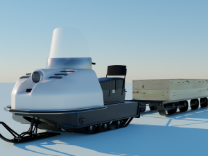 Snowmobile Buran with sleigh 3Dモデル