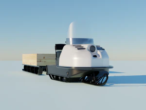 Snowmobile Buran with sleigh 3D Model