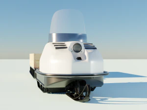 Snowmobile Buran with sleigh 3D Model