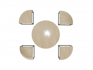 Set of table and 4 chairs 3D Model