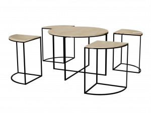 Set of table and 4 chairs 3D Model