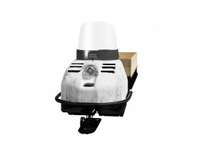 Old snowmobile Buran with sleigh Model 3D