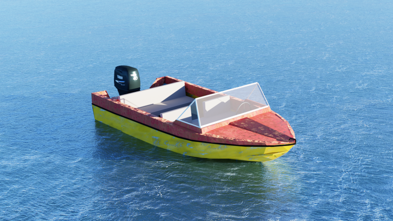 Soviet motorboat Crimea Model 3D .c4d .max .obj .3ds .fbx .stl .blend 